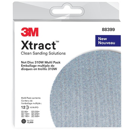 3M Hook-and-Loop Sanding Disc, 6 in Dia, Non-Vacuum, Aluminum Oxide, 120, 180, 220, 240, 320, 80 Grit 7100288311