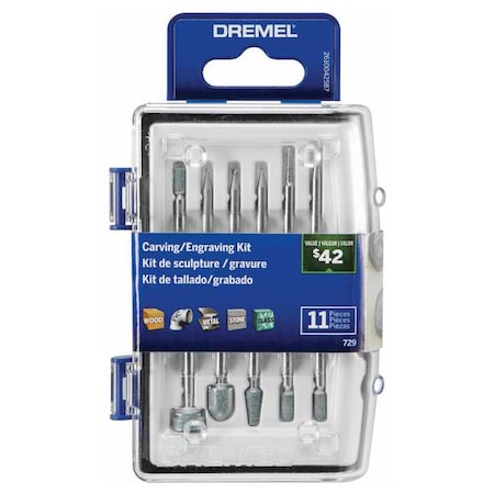 Dremel Rotary Tool Accessory Kit, 11pcs, w/Case 729-01