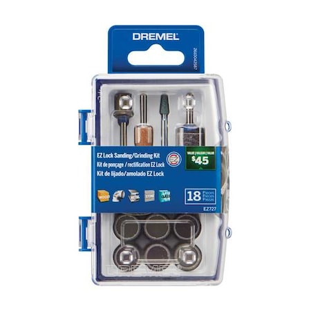 Dremel RotaryToolAccessoryKit, 18pcs, w/Case EZ727-01