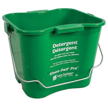Kleen-Pail 1 1/2 gal Curved Rectangular Bucket, Green, Polypropylene KPP196GN