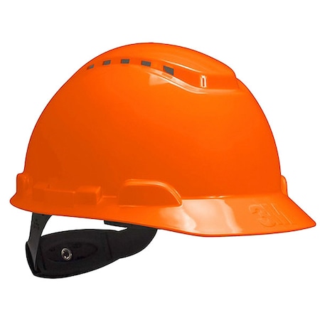 3M Hard Hat, HDPE, Pressure Diffusion Ratchet Suspension, High-Visibility Orange 76450-NUV-H707VL