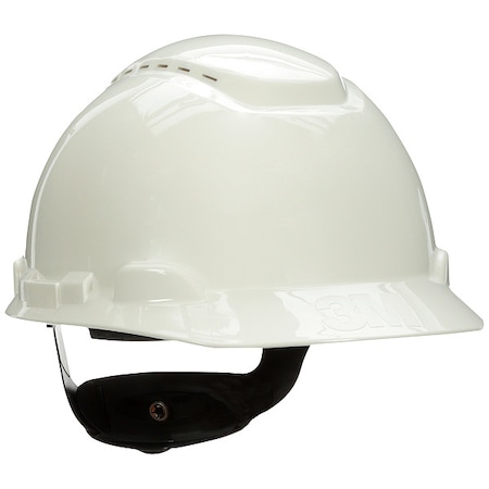 3M Hard Hat, HDPE, Pressure Diffusion Ratchet Suspension, White 76242-NUV-H701VL