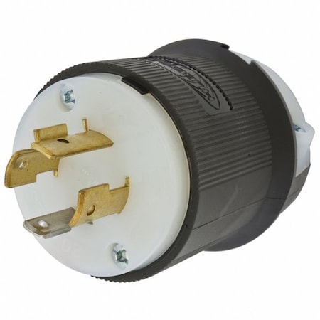 Hubbell Wiring Device-Kellems Locking Plug, L14-20P, 20 A, 125/250V AC, Single Phase, 3 Pole, Spring Clamp Terminals HBL2411ST