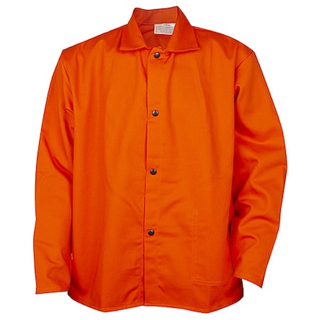 Tillman Cotton Welding Jacket, Cotton, 9 oz, 30 in Length, Snaps Closure, 1 Pockets, Orange, 3XL 6230DH3X
