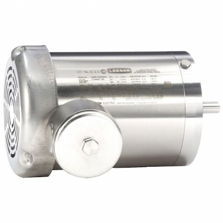 Leeson Three-Phase Washdown Motor, 1 hp HP, 56C Frame, 230/460V AC Voltage, 1,725 RPM Nameplate RPM 119497.00