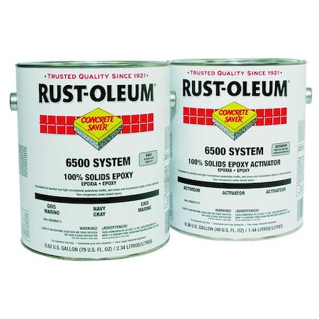 Rust-Oleum Floor Coating Kit, High Gloss Finish, Navy Gray, 100% Solid Base S6586413