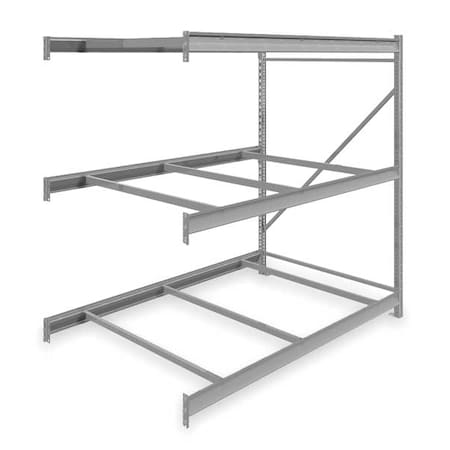 Tennsco Add-On Bulk Storage Rack, 48 in D, 72 in W, 3 Shelves, Gray 6940