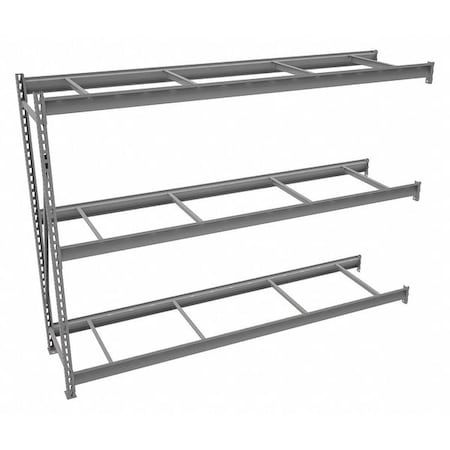 Tennsco Add-On Bulk Storage Rack, 24 in D, 96 in W, 3 Shelves, Gray 6940
