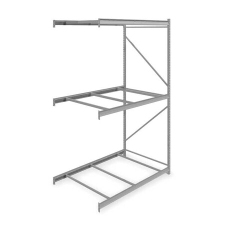 Tennsco Add-On Bulk Storage Rack, 48 in D, 72 in W, 3 Shelves, Gray 6940