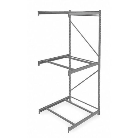 Tennsco Add-On Bulk Storage Rack, 48 in D, 48 in W, 3 Shelves, Gray ...