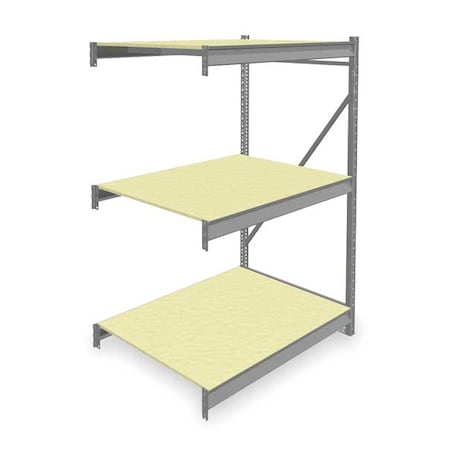 Tennsco Add-On Bulk Storage Rack, 36 in D, 48 in W, 3 Shelves, Gray 6940