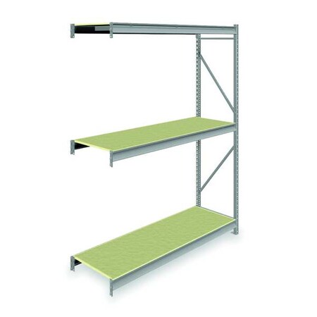 Tennsco Add-On Bulk Storage Rack, 24 in D, 72 in W, 3 Shelves, Gray 6940