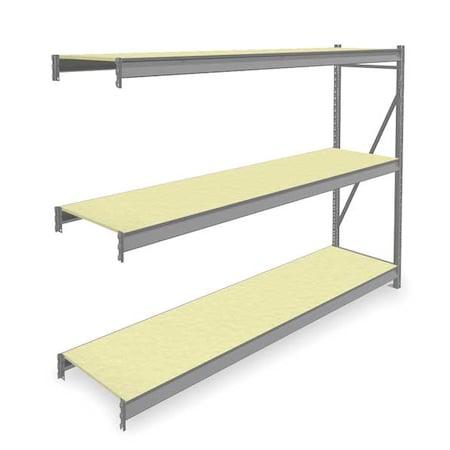 Tennsco Add-On Bulk Storage Rack, 24 in D, 96 in W, 3 Shelves, Gray 6940