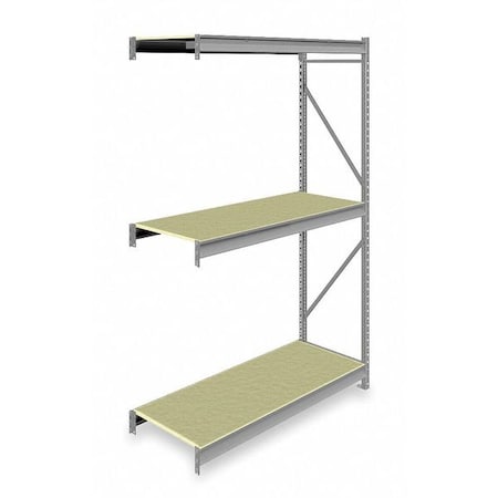 Tennsco Add-On Bulk Storage Rack, 24 in D, 60 in W, 3 Shelves, Gray 6940