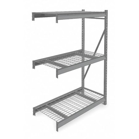 Tennsco Add-On Bulk Storage Rack, 36 in D, 60 in W, 3 Shelves, Gray 6940