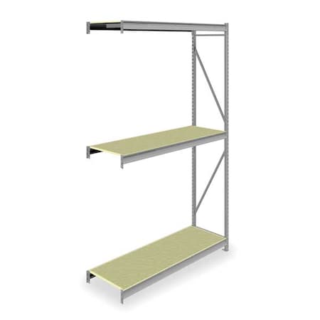 Tennsco Add-On Bulk Storage Rack, 24 in D, 72 in W, 3 Shelves, Gray 6940
