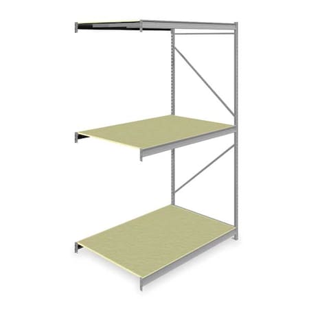 Tennsco Add-On Bulk Storage Rack, 48 in D, 72 in W, 3 Shelves, Gray 6940