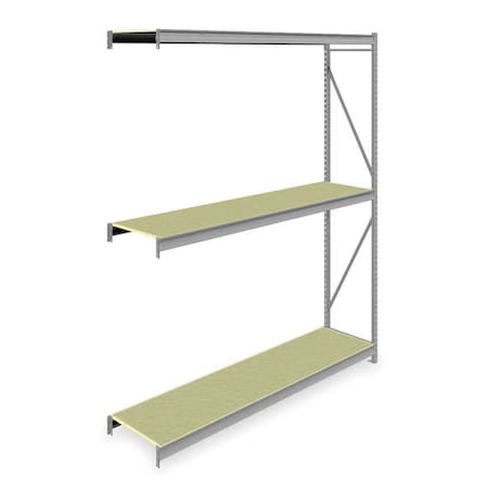 Tennsco Add-On Bulk Storage Rack, 24 in D, 96 in W, 3 Shelves, Gray 6940