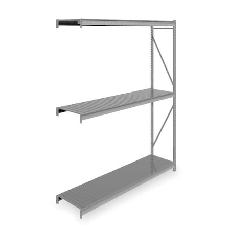Tennsco Add-On Bulk Storage Rack, 24 in D, 96 in W, 3 Shelves, Gray 6940