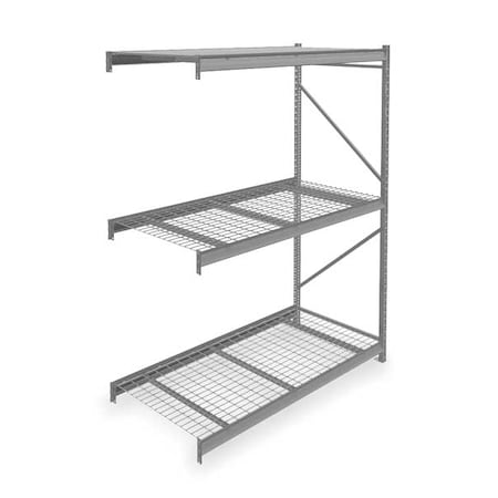 Tennsco Add-On Bulk Storage Rack, 36 in D, 72 in W, 3 Shelves, Gray ...