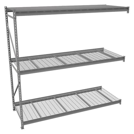 Tennsco Add-On Bulk Storage Rack, 36 in D, 96 in W, 3 Shelves, Gray 6940