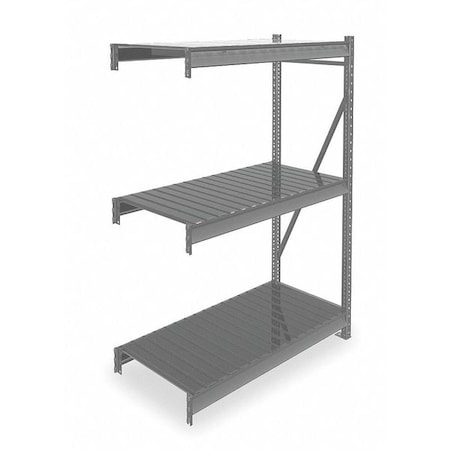 Tennsco Add-On Bulk Storage Rack, 24 in D, 48 in W, 3 Shelves, Gray 6940