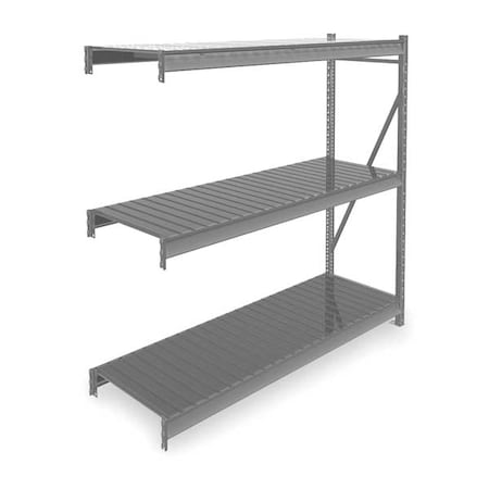 Tennsco Add-On Bulk Storage Rack, 24 in D, 72 in W, 3 Shelves, Gray 6940