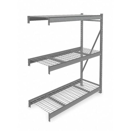 Tennsco Add-On Bulk Storage Rack, 24 in D, 60 in W, 3 Shelves, Gray 6940