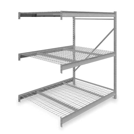 Tennsco Add-On Bulk Storage Rack, 48 in D, 60 in W, 3 Shelves, Gray 6940