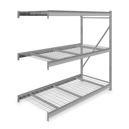 Tennsco Add-On Bulk Storage Rack, 36 in D, 72 in W, 3 Shelves, Gray 6940