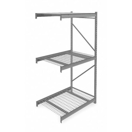 Tennsco Add-On Bulk Storage Rack, 36 in D, 48 in W, 3 Shelves, Gray 6940
