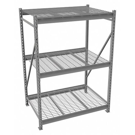 Tennsco Starter Bulk Storage Rack, 36 in D, 48 in W, 3 Shelves, Gray 6940
