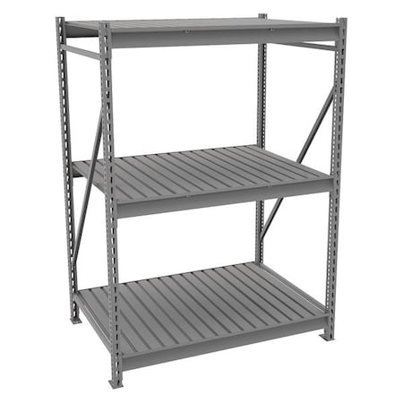 Tennsco Starter Bulk Storage Rack, 36 in D, 48 in W, 3 Shelves, Gray ...