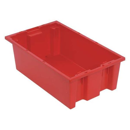Quantum Storage Systems Stack & Nest Storage Container, 3.7 gal, 18 in L x 11 in W x 6 in H, Red, Polyethylene SNT180RD