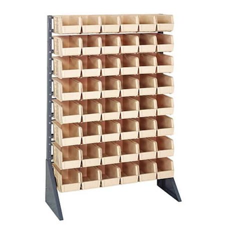 Quantum Storage Systems Steel Bin Rail Floor Rack, 15 in D x 54 in H x 36 in W, Ivory QRU-16S-230-48IV