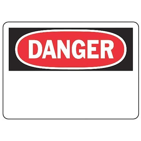 Accuform Danger Sign, 10" W, 7" H, English, Aluminum, White, Thickness: 0.040" MRBH201VA