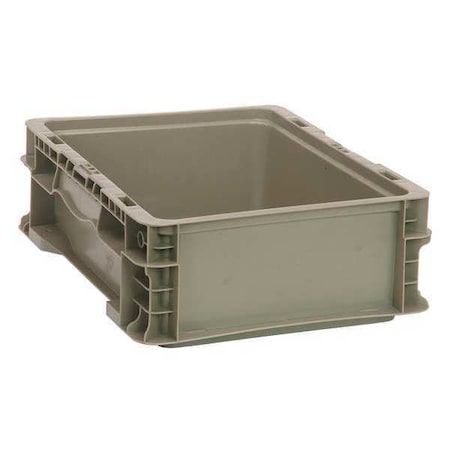 Quantum Storage Systems Solid & Stackable Straight Wall Storage Container, 2.2 gal, 12 in L x 15 in W x 5 in H, Gray RSO1215-5
