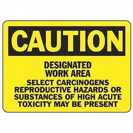 Accuform Caution, 10" W x 7" H, Rectangle, Plastic MCAW625VP