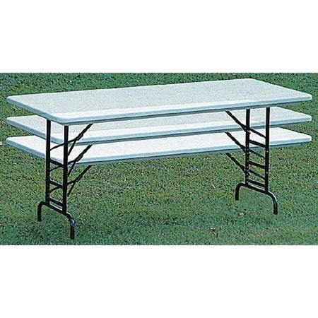 Correll Folding Table, 30" W, 96 L, 22" to 32" H, Gray RA3096 - 23