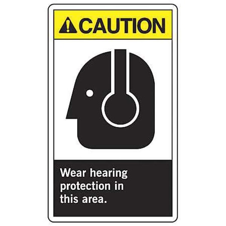 Accuform Caution Sign, 14" Height, 10" Width, Vinyl, Rectangle, English MRPE613VS