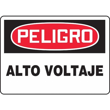 Accuform Spanish Danger Sign, 7 in Height, 10 in Width, Vinyl, Rectangle, Spanish SHMELC113VS