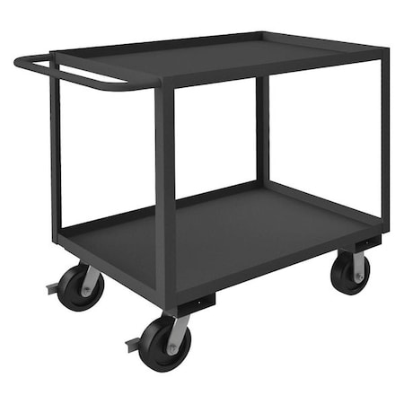 Zoro Select Utility Cart with Lipped Metal Shelves, Steel, 3,000 lb Load Capacity, 2 Shelves, 66 1/2 in L RSC-243636-2-3K-6PHSB-95