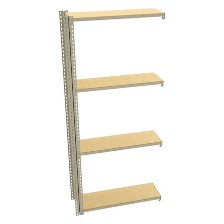 Tennsco Shelving Add-On Unit, 12 x 36 x84 In, Sand ZV7-3612A-4D SAND