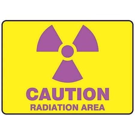 Accuform Caution Sign, 7 in H, 10 in W, Vinyl, Rectangle, MRAD501VS MRAD501VS