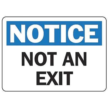 Accuform Exit Sign, Aluminum, 10" W, 7" H, Not An Exit, White MADM401VA