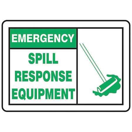 Accuform No Header, Emergency Spill Response Equipment, 14" W x 10" H, Rectangle, Aluminum MCHL905VA