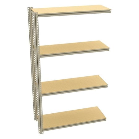 Tennsco Boltless Shelving Add-On, 48x18, 4 Shelf ZV7-4818A-4D SAND