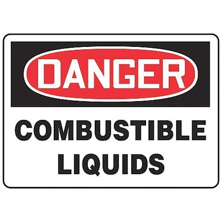 Accuform Danger, Combustible Liquids, 14" W x 10" H, Rectangle, Vinyl MCHL198VS