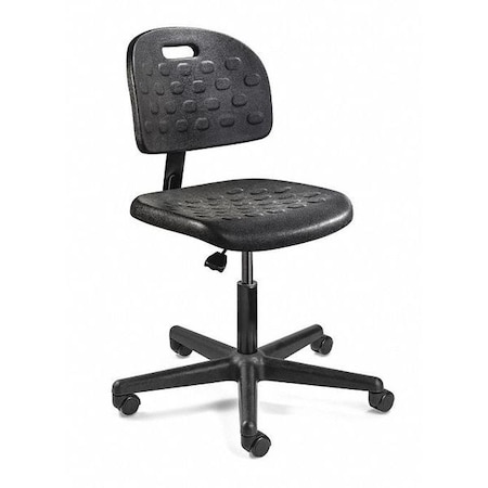 BEVCO Polyurethane Desk Chair, 16" to 21", No Arms, Black V7007HC