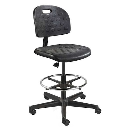 BEVCO Task Chair, Polyurethane, 22-1/2" to 32" Height, No Arms, Black V7507HC